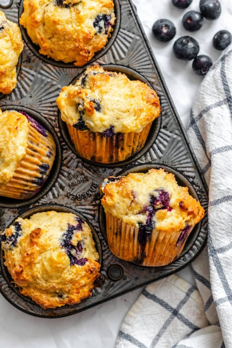 Muffins au fromage cottage et aux myrtilles – J’adore manger