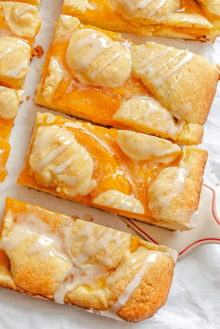 Bars de tarte aux pêches – J’adore cuisiner