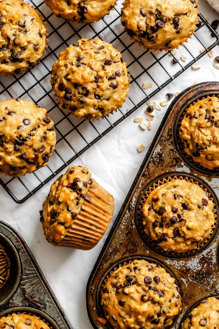Muffins aux Flocons d’Avoine et Pépites de Chocolat – J’adore Manger