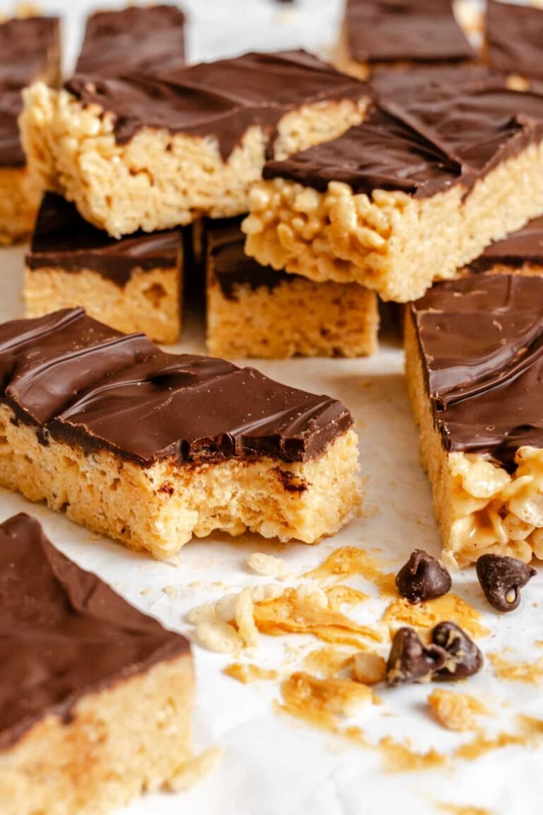 Carrés de Rice Krispies au beurre de cacahuète